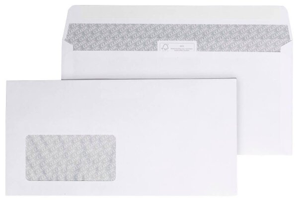 ÖKI Briefumschläge DIN lang+ mit Fenster Offset weiß haftklebend 25 St.