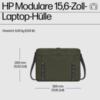 HP Laptoptasche Kunstfaser dunkelgrün, grau 9J4C3AA bis 39,6 cm (15,6 Zoll)