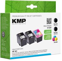 KMP H136V schwarz, color Druckerpatronen kompatibel zu HP...