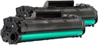 KMP H-T154D  schwarz Toner kompatibel zu HP 85A; Canon  725(CE285AD;  3484B002), 2er-Set