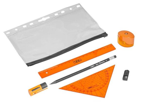 M + R Schreibset Schule neonorange orange