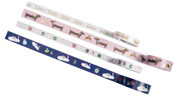 folia Washi Tape Falala Deko-Klebeband matt 10,0/15,0 mm x 5,0 m 4 Rollen