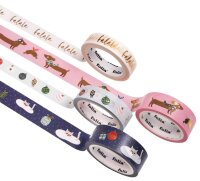 folia Washi Tape Falala Deko-Klebeband matt 10,0/15,0 mm x 5,0 m 4 Rollen
