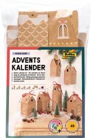 folia Adventskalender Hygge Dorf natur, weiß, rot