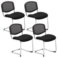 Nowy Styl Besucherstuhl Iso Ergo Mesh schwarz Stoff, 4 St.