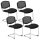 Nowy Styl Besucherstuhl Iso Ergo Mesh schwarz Stoff, 4 St.