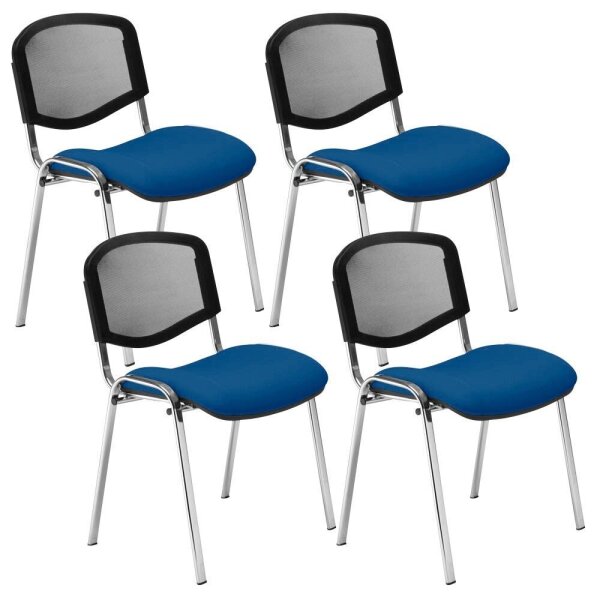 Nowy Styl Besucherstühle Iso Ergo Mesh blau Stoff, 4 St.