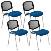 Nowy Styl Besucherstühle Iso Ergo Mesh blau Stoff, 4...