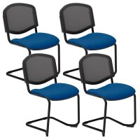 Nowy Styl Besucherstuhl Iso Ergo Mesh blau Stoff, 4 St.