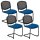 Nowy Styl Besucherstuhl Iso Ergo Mesh blau Stoff, 4 St.