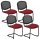 Nowy Styl Besucherstuhl Iso Ergo Mesh bordeaux Stoff, 4 St.