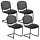 Nowy Styl Besucherstuhl Iso Ergo Mesh anthrazit, schwarz Stoff, 4 St.