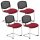 Nowy Styl Besucherstuhl Iso Ergo Mesh bordeaux Stoff, 4 St.