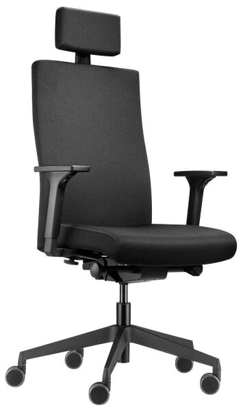 Trendoffice by Dauphin Bürostuhl to-strike comfort mit Nackenstütze, 9246 Stoff schwarz, Gestell schwarz