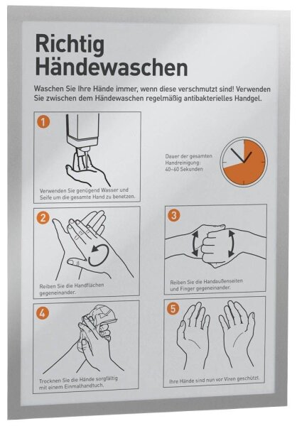 DURABLE Magnetrahmen selbstklebend DURAFRAME® silber A3, 2 St.
