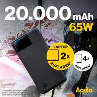 Aqiila® POWERBIRD B20+ Powerbank 20.000 mAh schwarz
