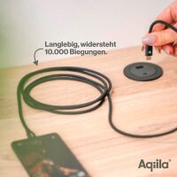 Aqiila® CB11 Ladekabel schwarz, Kabellänge: 1,0 m, 240 Watt