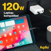 Aqiila® Chargebird W4 GaN-Ladeadapter weiß, 120 Watt