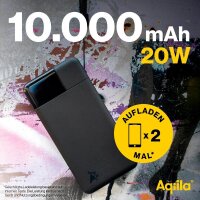 Aqiila® POWERBIRD B10 Powerbank 10.000 mAh schwarz