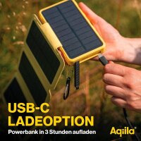 Aqiila® POWERBIRD BS10 Solar-Powerbank 10.000 mAh gelb