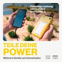 Aqiila® POWERBIRD BS10 Solar-Powerbank 10.000 mAh gelb