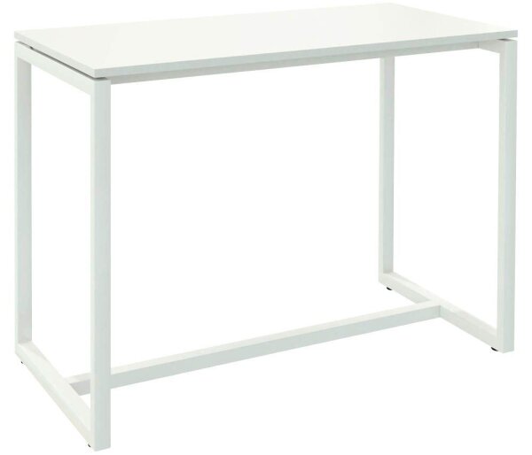 meet powered by PAPERFLOW Stehtisch easyDesk weiß rechteckig, Vierkantrohr weiß, 150,0 x 75,0 x 110,0 cm