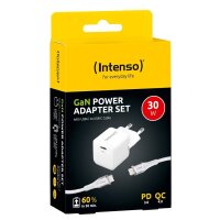 Intenso W30C + C315C USB-C Kabel GaN-Ladeadapter weiß, 30 Watt