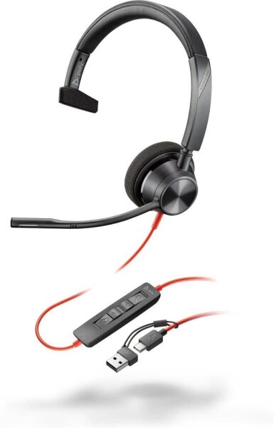 poly Blackwire 3310 USB-Headset schwarz