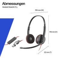 poly Blackwire 3220 USB-Headset schwarz