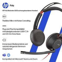 poly Blackwire 5220 Headset schwarz
