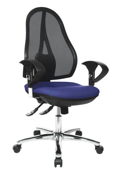 Topstar Bürostuhl Open Point SY Deluxe, OP290U G26 Stoff blau, Gestell chrom