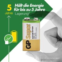 GP Batterie SUPER Alkali-Mangan E-Block 9,0 V, 8 St.