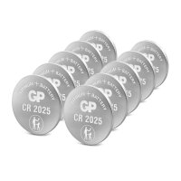 GP Knopfzellen CR2025 Lithium 3,0 V, 10 St.