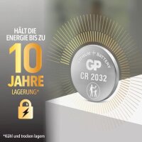GP Knopfzellen CR2032 Lithium 3,0 V, 20 St.
