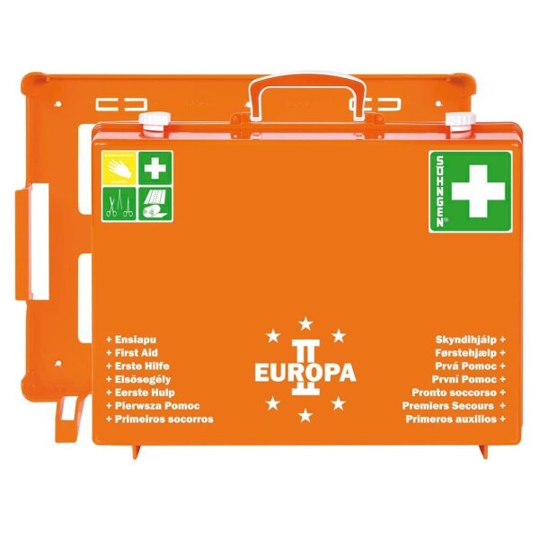 SÖHNGEN Erste-Hilfe-Koffer EUROPA II DIN 13169 + Erweiterung orange