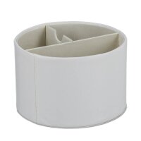 relaxdays Stiftehalter creme Lederimitat 3 Fächer...