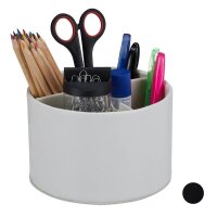 relaxdays Stiftehalter creme Lederimitat 3 Fächer 16,0 x 16,0 x 11,5 cm