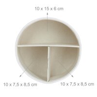 relaxdays Stiftehalter creme Lederimitat 3 Fächer 16,0 x 16,0 x 11,5 cm