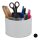 relaxdays Stiftehalter creme Lederimitat 3 Fächer 16,0 x 16,0 x 11,5 cm