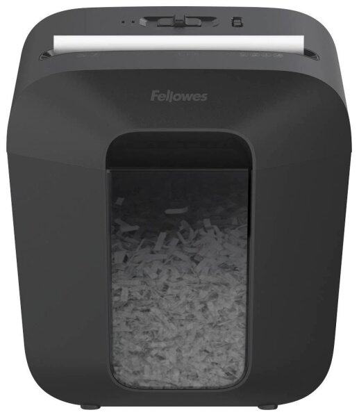 Fellowes Powershred LX25 Aktenvernichter mit Partikelschnitt P-4, 4 x 37 mm, bis 6 Blatt, schwarz