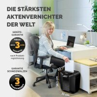 Fellowes Powershred LX25 Aktenvernichter mit Partikelschnitt P-4, 4 x 37 mm, bis 6 Blatt, schwarz
