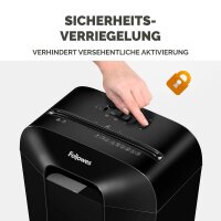 Fellowes Powershred LX25 Aktenvernichter mit Partikelschnitt P-4, 4 x 37 mm, bis 6 Blatt, schwarz