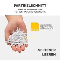 Fellowes Powershred LX25 Aktenvernichter mit Partikelschnitt P-4, 4 x 37 mm, bis 6 Blatt, schwarz