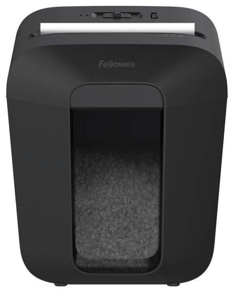 AKTION: Fellowes Powershred LX41 Aktenvernichter mit Partikelschnitt P-4, 4 x 12 mm, bis 8 Blatt, schwarz mit 10 Euro CashBack