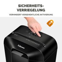 AKTION: Fellowes Powershred LX41 Aktenvernichter mit Partikelschnitt P-4, 4 x 12 mm, bis 8 Blatt, schwarz mit 10 Euro CashBack