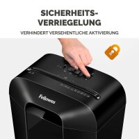 AKTION: Fellowes Powershred LX70 Aktenvernichter mit Partikelschnitt P-4, 4 x 40 mm, bis 11 Blatt, schwarz mit 20 Euro CashBack