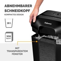 AKTION: Fellowes Powershred LX70 Aktenvernichter mit Partikelschnitt P-4, 4 x 40 mm, bis 11 Blatt, schwarz mit 20 Euro CashBack