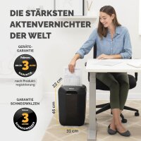 AKTION: Fellowes Powershred LX70 Aktenvernichter mit Partikelschnitt P-4, 4 x 40 mm, bis 11 Blatt, schwarz mit 20 Euro CashBack