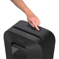 AKTION: Fellowes Powershred LX70 Aktenvernichter mit Partikelschnitt P-4, 4 x 40 mm, bis 11 Blatt, schwarz mit 20 Euro CashBack