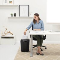 AKTION: Fellowes Powershred LX70 Aktenvernichter mit Partikelschnitt P-4, 4 x 40 mm, bis 11 Blatt, schwarz mit 20 Euro CashBack
